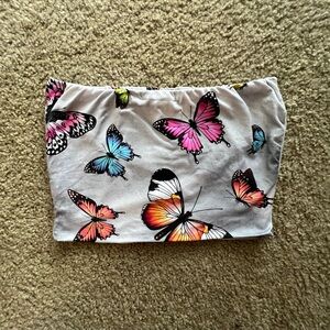 Butterfly Print Tube Top🦋💖